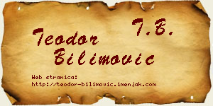 Teodor Bilimović vizit kartica